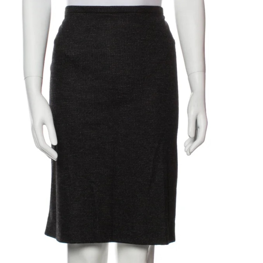 Armani Collezioni plaid 100% wool pencil‎ skirt stretch Made in Italy